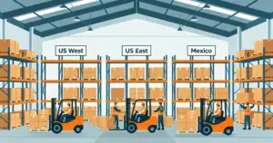 Supply chain dashboard visualizing multi-country production and risk metrics.