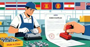 A worker assembles a product in Thailand to qualify for a FORM E certificate under RCEP.