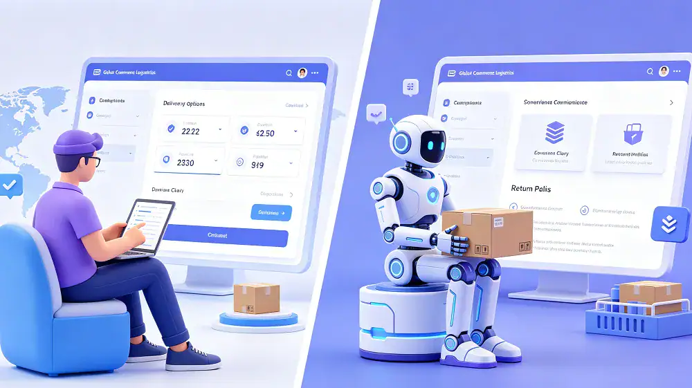 Human customers and AI assistants evaluating delivery