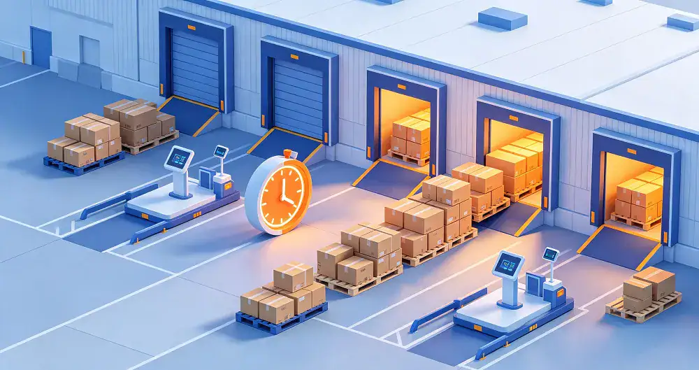 Inventory arriving at fulfillment center before critical peak season cutoff dates.