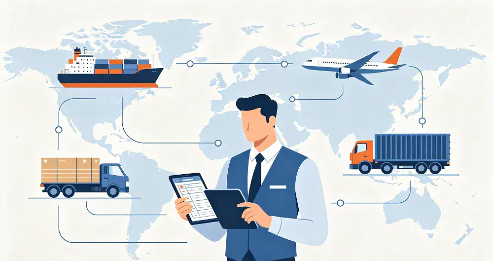 Freight types connect in a coordinated logistics flow.