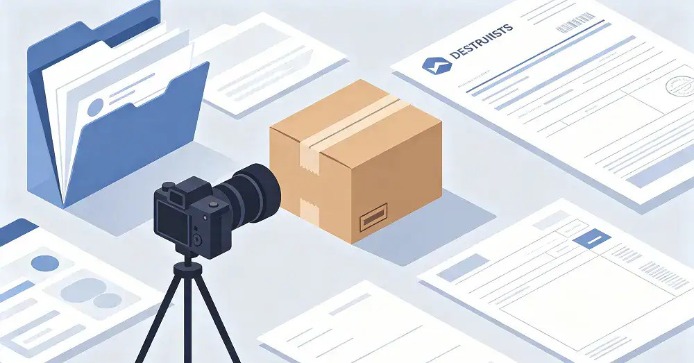 Packing photos and documents support claim evidence.