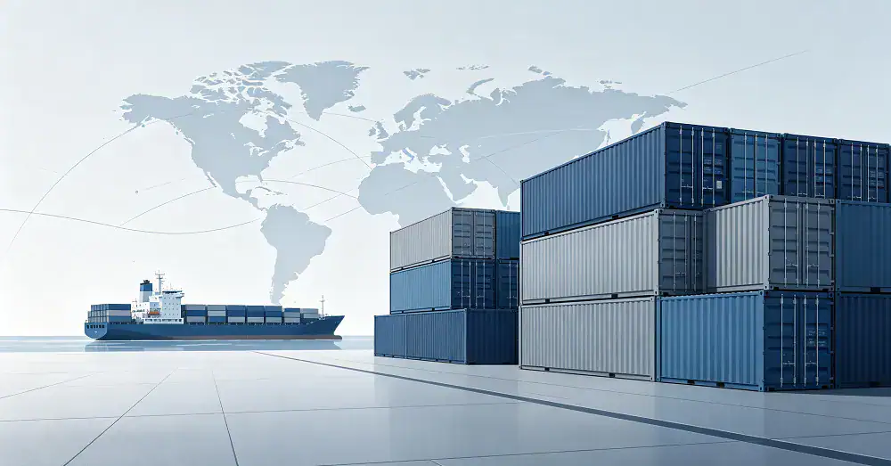 Global shipping containers and cross-border cargo overview