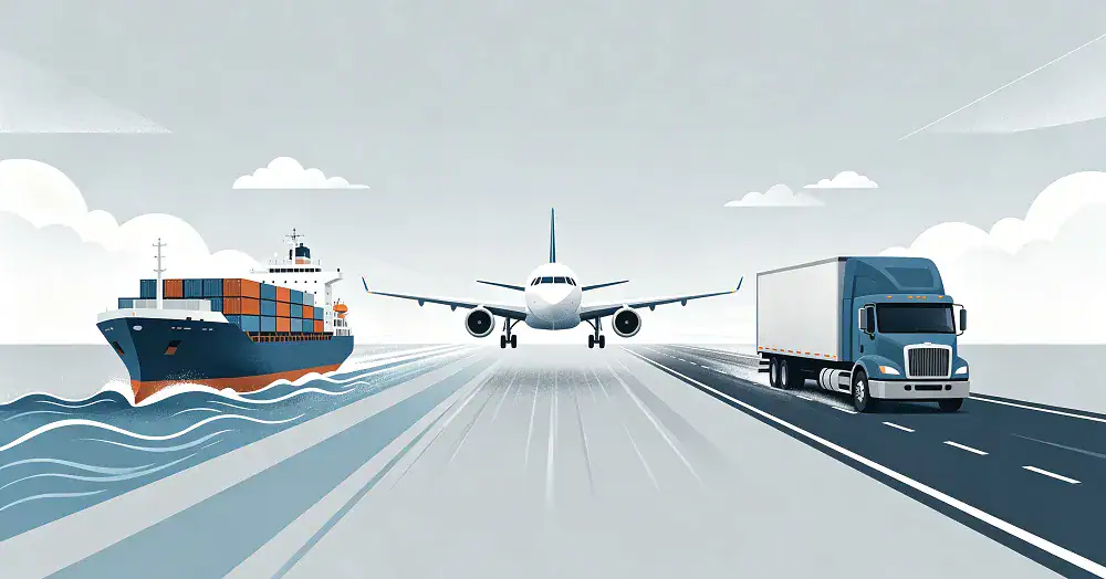 Sea, air and express transport modes comparison