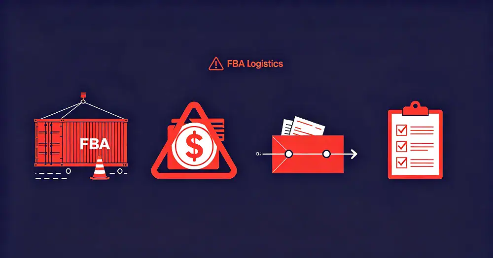 Common FBA logistics red flags: hidden fees, customs holds, delays, and compliance risks.