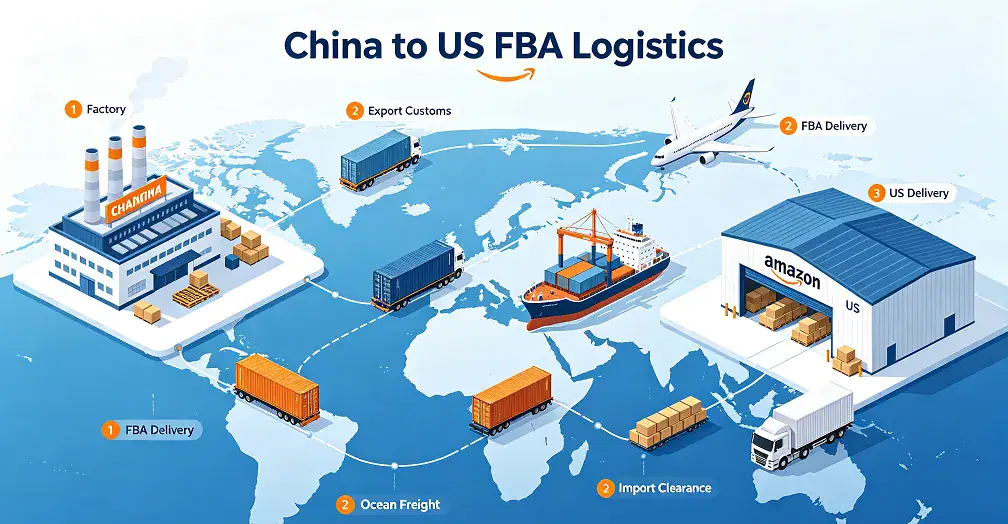 China to US FBA supply chain overview