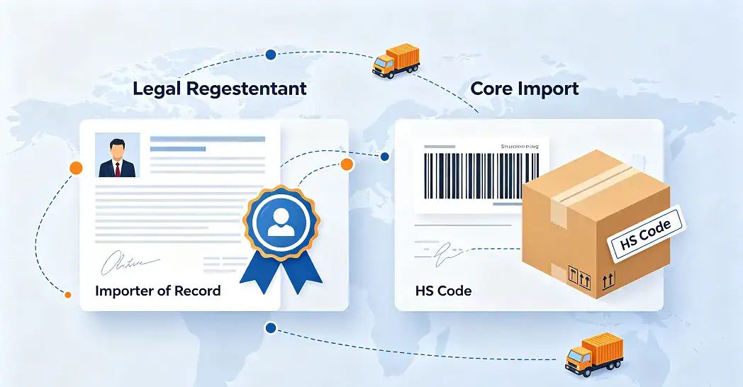 Explaining Importer of Record and HS Code.