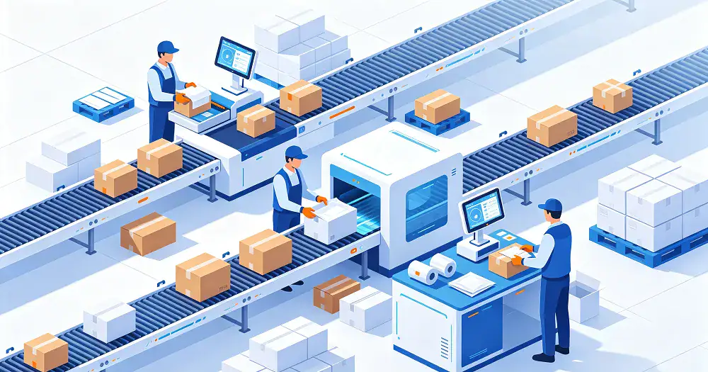 Pre-shipment packaging, labeling and preparation before FBA warehouse delivery.