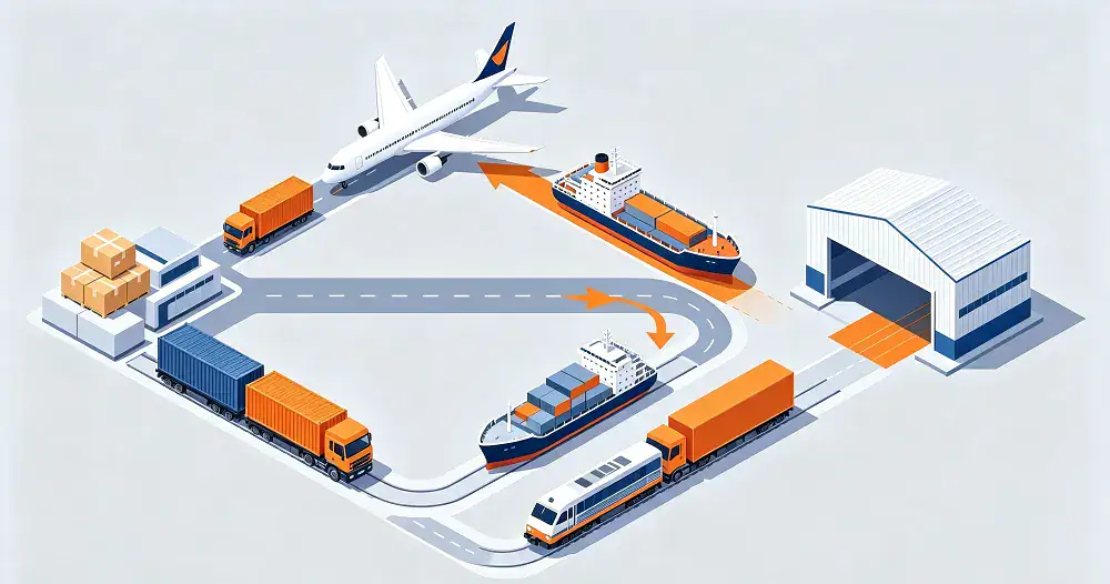 Freight routes balancing speed, cost, and reliability.