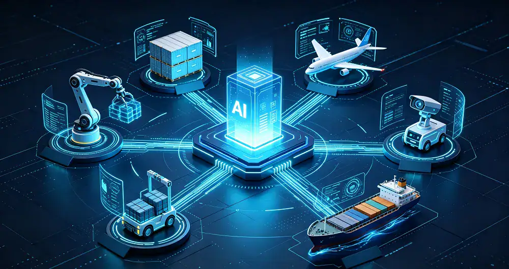 AI-powered logistics automation weaving smart decisions across the entire supply chain.