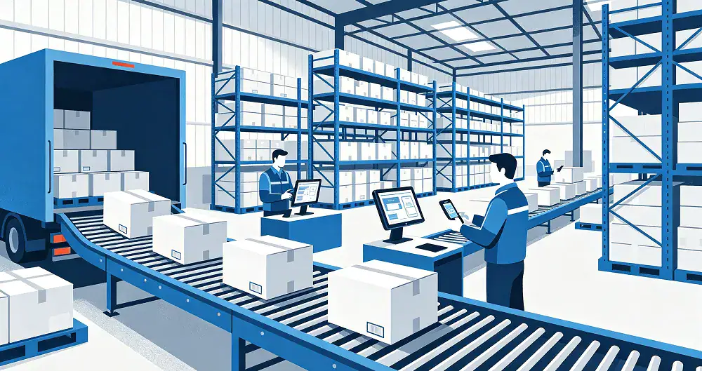 Inventory arrives at warehouse and is scanned in