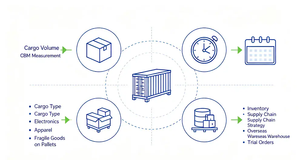 Logistics decision diagram for choosing FCL or LCL.