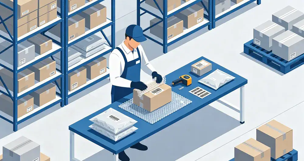 FBA prep and labeling for compliant Amazon shipments.